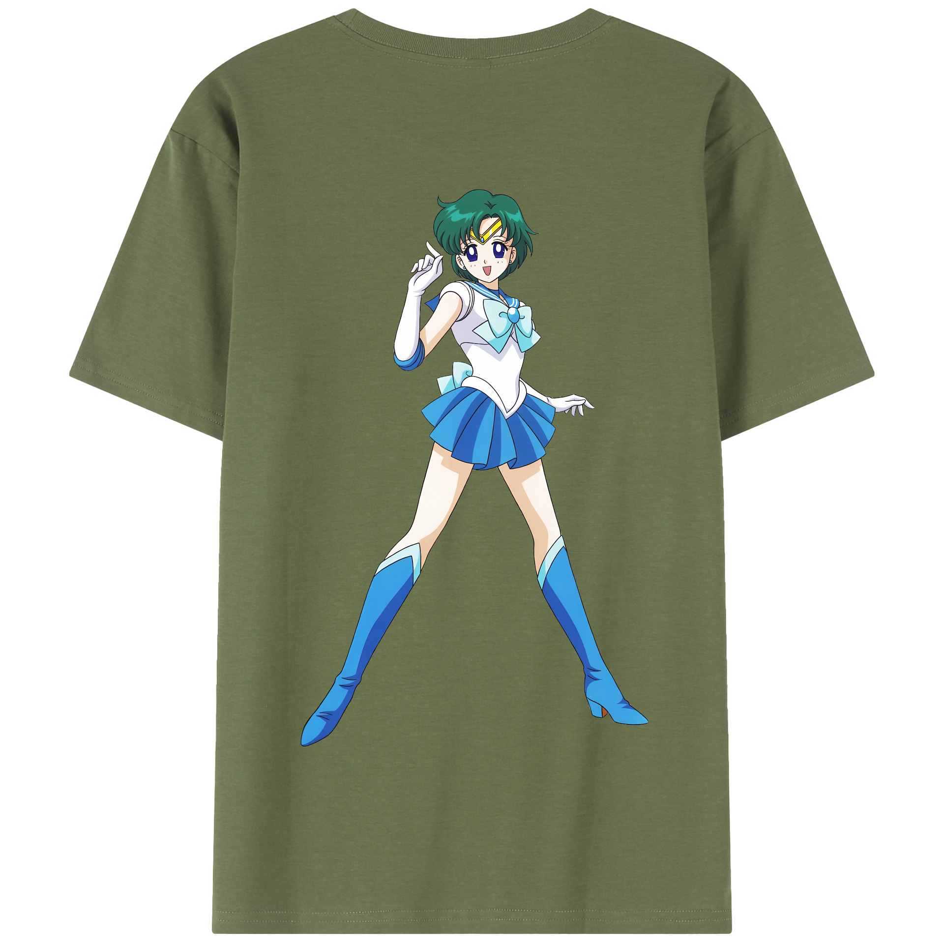 （画像用） 美少女戦士セーラームーン 海王 みちる（かいおう みちる） Sailor Moon Kaiou Michiru 綿100％半袖Tシャツ（背面プリント）